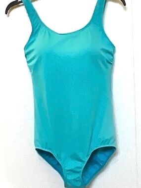 Lands’ End One Piece Swimsuit Size 10 Turquoise Full Coverage Swimwear